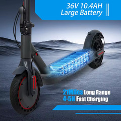 LP80 Electric Scooter 36V 10.4Ah Big Battery 350W 15Miles Long Range 22Mph Fold