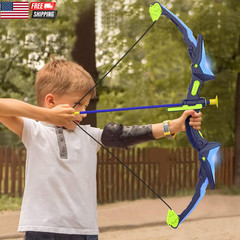 2 Pack Bow and Arrow Set for Kids, Light up Archery Set with 14 Suction Cup Arro