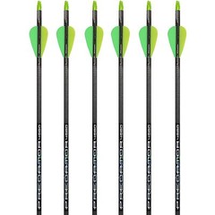 Carbon Express Arrows Predator II 3050 4560 6075 6pk w/2″ Vanes Nocks Inserts