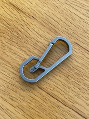 Titanium Carabiner Clip, EDC Keychain, Key Ring, Silver/Grey, 2.55in/65mm Length