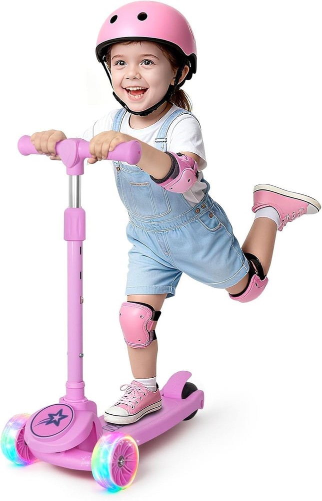 Kids 3 Wheel Scooter for Ages 3-10 Years Girls/Boy Toddler Scooter 3 Adjustable