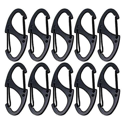 Small Carabiner Clips 1.6 inch(41mm) Metal Double Sided Spring Gate Snap Hooks