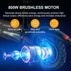 Folding Electric Scooter for Adults with 800W Motor 28Mph Off-Road with Seat kT