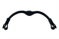 Crystal Sunburst Horse Browband Black Leather Rhinestone Bling