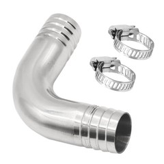 Stainless Steel 304 Sanitary Hose Fitting Barb 90 Degree Elbow 5/8″ x 5/8″ 1