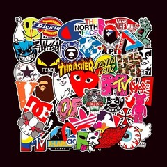 100 PCS cool brand sticker stickers Vinyl Skateboard Luggage Pack Logo Decals