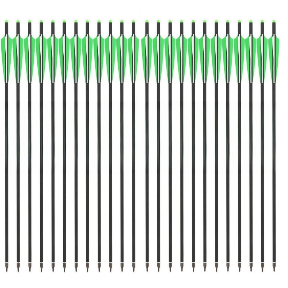 12/24Pcs 20″ Archery Carbon Crossbow Bolts Half Moon Nock OD 8.8mm Arrow Hunting