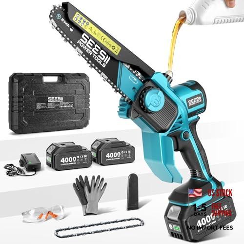 Flagship 8-Inch Cordless Mini Chainsaw, 2026 Upgraded Brushless True Blue