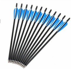 12PCS 20″ Crossbow Bolts Hunting Carbon Crossbow Arrows OD 8.8mm Half Moon Nock