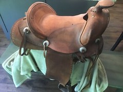 SIMCO SUPREME Western Saddle 14” Vintage Tooled Leather Ranching Western Cowboy