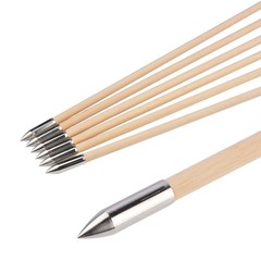 12X 32″ Archery Feather Wooden Arrows Traditional Longbow Recurve Bow Hunting