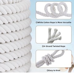 NEW! White Cotton Rope 1 1/2 inch x 100 feet! (Sells for $150 on Amazon)