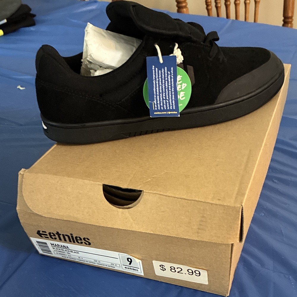 etnies Marana Black Skateboarding Shoes Men’s US 9 Medium (D)