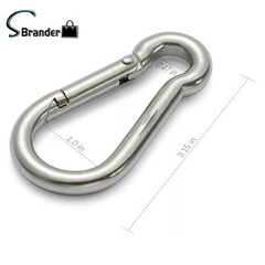 12 Pack 440 Lbs 304 Stainless Steel For Hiking Fishing Carabiner Clip Snap Hook