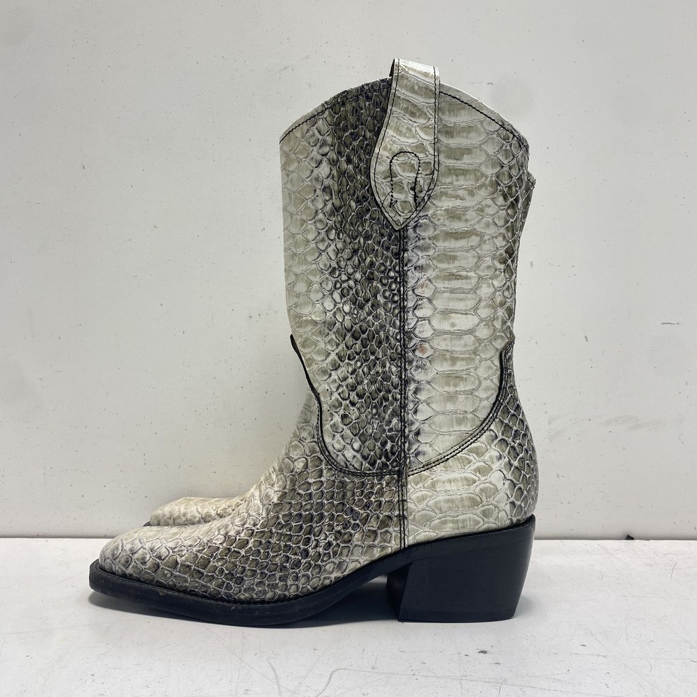 Dingo Natural Snakeskin Leather Western Cowboy Boots Women’s Size 6