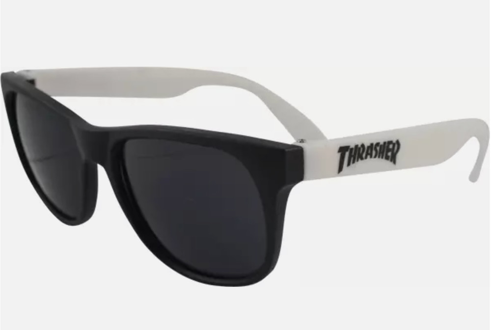 Thrasher Magazine Men’s Skateboard Logo Shades Sunglasses WHITE