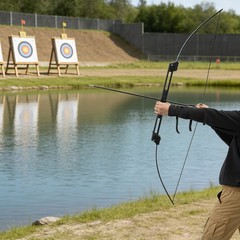 Foldable Recurve Bow Set with Guards & Arrows, Right Hand Archery Equipment