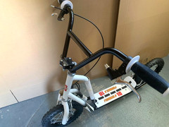 12″ Push & Kick Scooter Hand Brakes Air Wheels BMX Handlebar Black/White