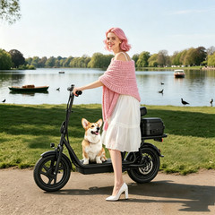 AOVOPRO Electric Scooter for Adults with Seat Range 50Miles, Foldable E-Scooter