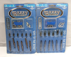 MUZZY 207 Bowhunting Broadheads 3 Blades Trocar Tip, 75 Grain, 6 Pack (x2) New