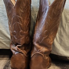 Dan Post Brown Leather Vintage Western Cowboy Boots Mens Size 9 RARE!