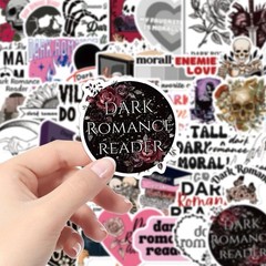 30Pcs Random Gothic Punk Dark Red Romance Skull Book Bookish Reading Waterproof