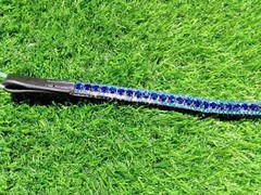 Ridex Designer 3 Row Blue Crystal Horse Leather Browband For Bridle .