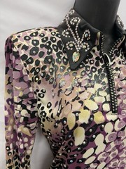 Western Show Shirt – Horsemanship By Western Collection- Purple Animal Print