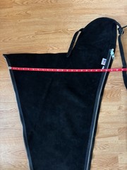 Women’s Black Suede Western Riding Chaps – Medium – Made in USA – 31” Inseam