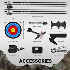 Archery Takedown Recurve Bow 62 inch for Adults, 20-50lbs,Target Practice & Hunt