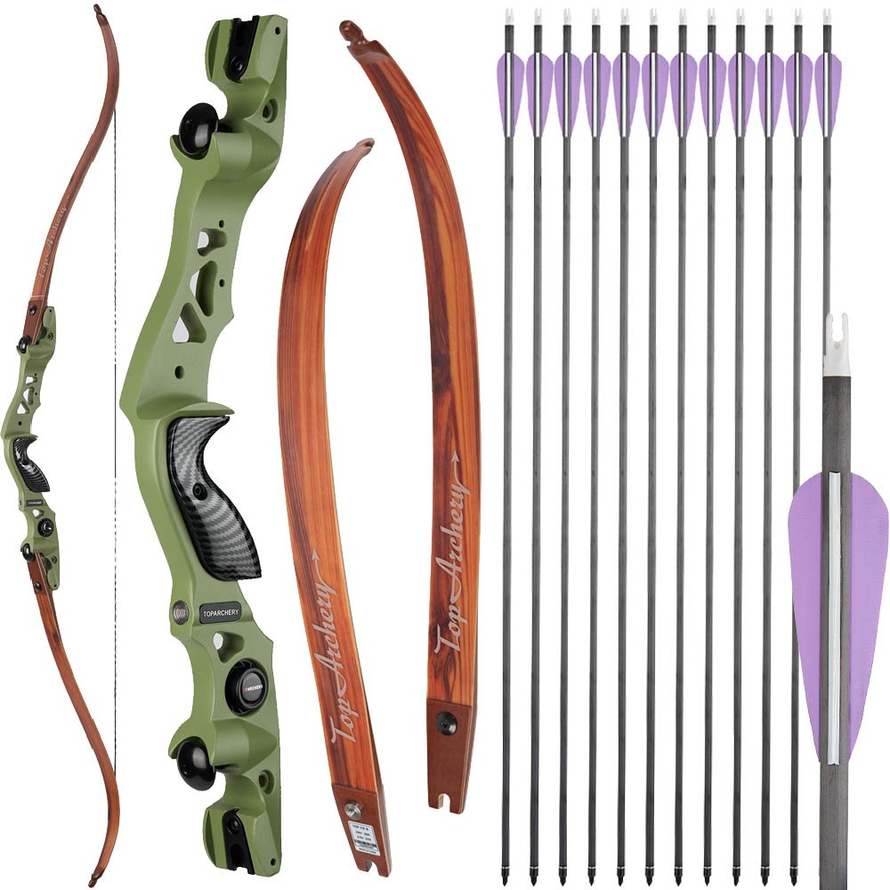 62″ ILF Recurve Takedown Bow 25-60lbs Archery Hunting Arrow Shooting Competition
