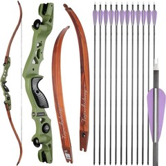 62″ ILF Recurve Takedown Bow 25-60lbs Archery Hunting Arrow Shooting Competition