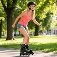Professional Inline Skates for Men Women,Beginner Unisex, Black