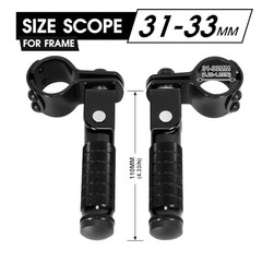 90 Degree Foldable Footpegs M8 Motorcycle Foot Pegs CNC Anti-Skid B Black
