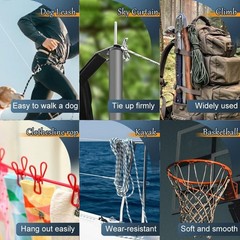 Strong 100 ft Polyester Rope – 1/4″ Diameter, 500 lbs for All Outdoor Needs