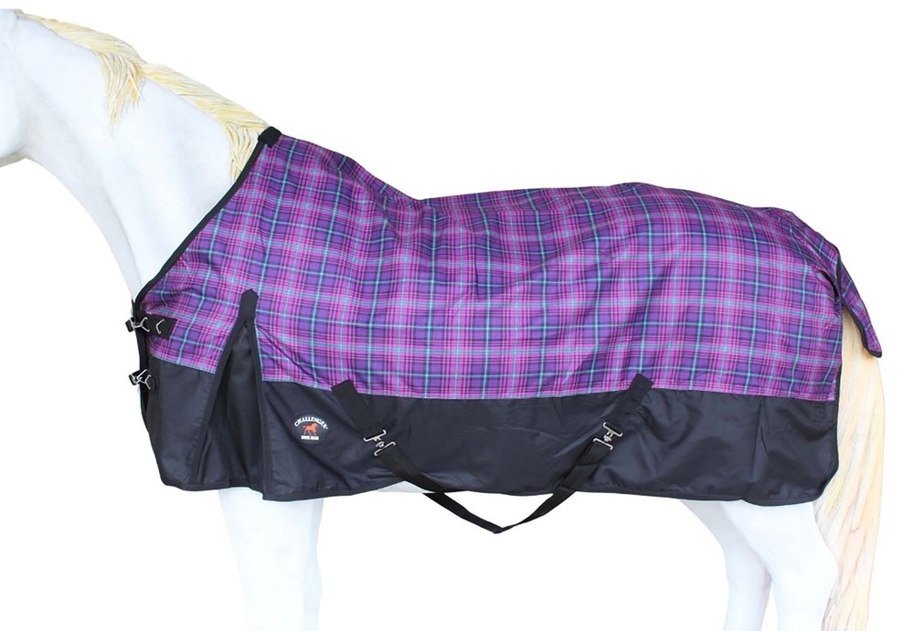 Challenger 1200D Turnout Waterproof Rain Light-Weight Sheet Plaid Horse Blanket