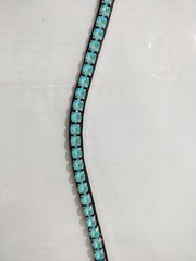Turquoise Blue Crystal Stone Leather Browband For Horse All Size Available.