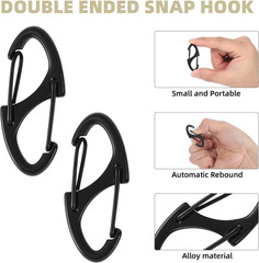 20pc Alloy S Carabiner Clips Dual Opening Design Keychain Snap Hooks Mini Car