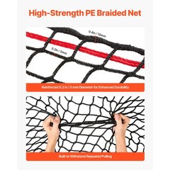 Round Bale Hay Net, 5.91 ft, 1.65 in Holes, PE, Knotless, Slow Feeder for Horses