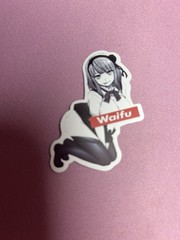 black and white waifu lewd stickers #4