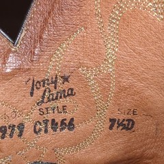 Tony Lama Western Cowboy Boots Black Leather CT456 Men’s Size 7.5D Discontinued