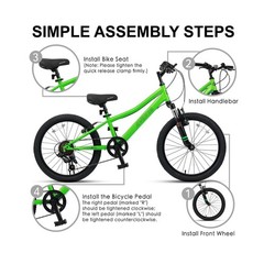 AVASTA Govet 20» Kids Mountain Bike for 6-12 Years Old Boys Girls with Suspe…