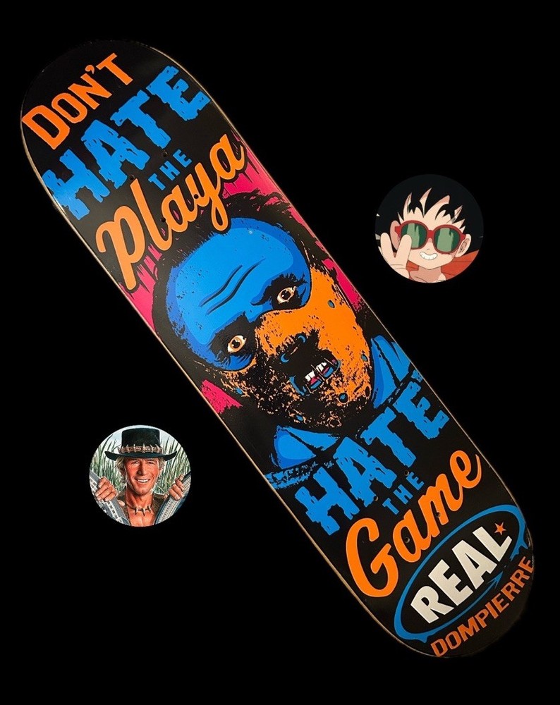 RARE Nick Dompierre Hannibal Dont Hate The Playa Real Skateboard Deck Horror NEW