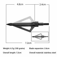 12Pcs 100gn 150gn Broadheads Arrow Heads for Archery Hunting Compound Crossbows