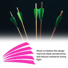 50 Pack Arrows Vanes 5 Inch Arrow Feather Right Wing Pink for DIY