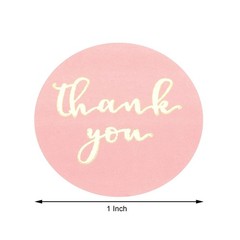 500 Blush Gold 1″ Round Self Adhesive Thank You STICKERS DIY Craft Favors Labels