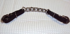 SIMCO Western Leather Chain Curb Chin Strap – SILVER BUCKLES – 3-Holes – GREAT