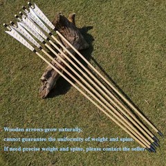 12pcs 32″ Wooden Arrows Feather Traditional Longbow Recurve Bow Archery Hunting