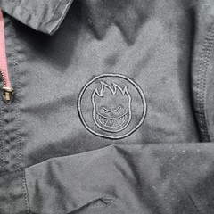 Y2K Spitfire By Dickies Medium Black Jacket With soft Red Skull All Over Pattern