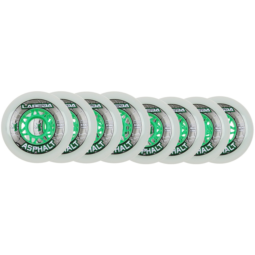 Labeda Asphalt Outdoor Inline Roller Hockey Wheels 76mm / 80mm HILO White 83A
